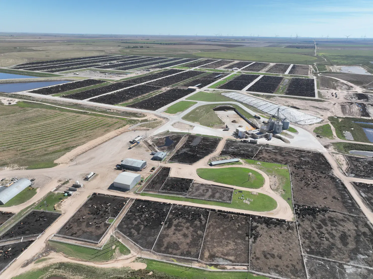 Aerial view of Wilroads Feed Yard facility improvements